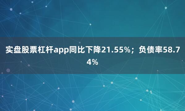 实盘股票杠杆app同比下降21.55%；负债率58.74%